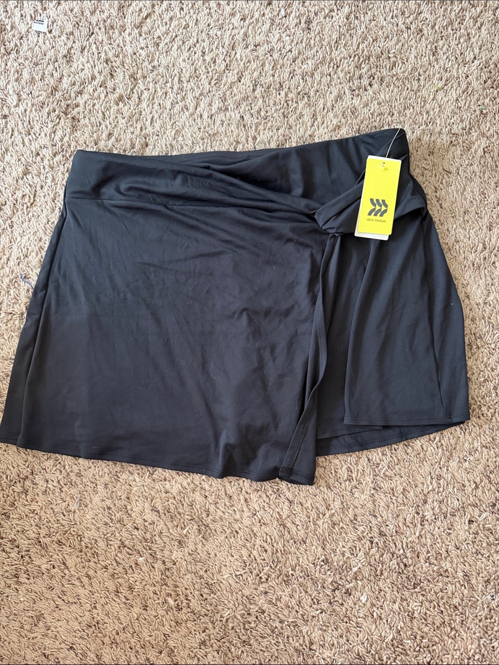 all in motion Black Mini Skort with Tie Detail